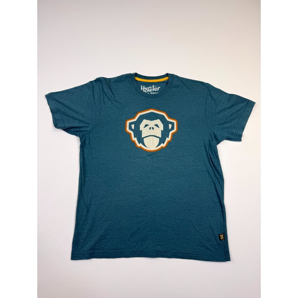 Howler Brothers Heed the Call El Mono T Shirt Mens Large Teal Blue Graphic Print